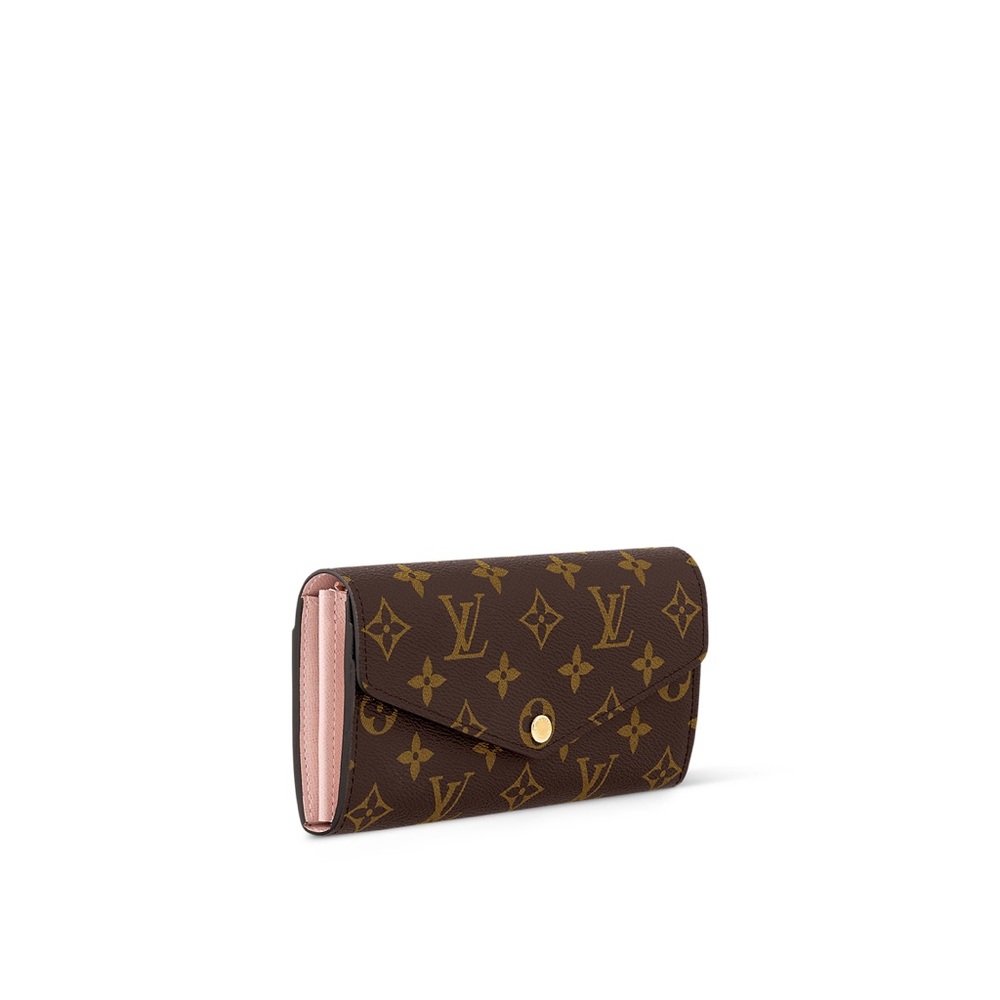 Louis Vuitton Monogram Brown and Pink Sarah Wallet